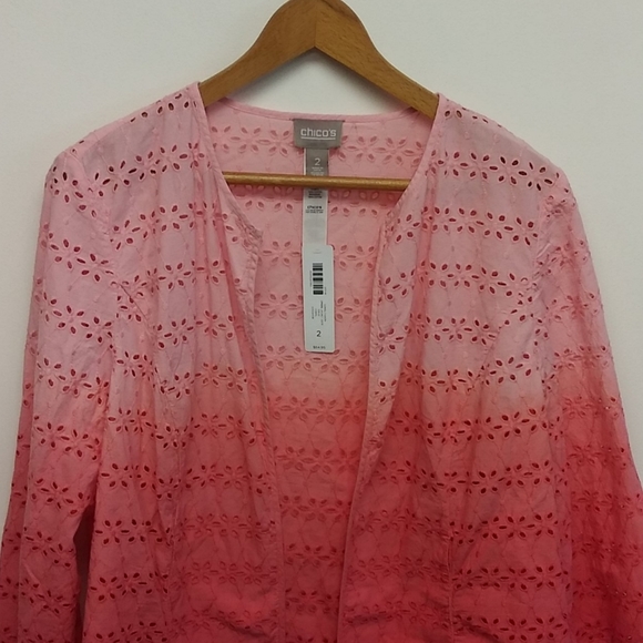 NWT Chico's Coral Fusion Ombre Jacket - Picture 2 of 12